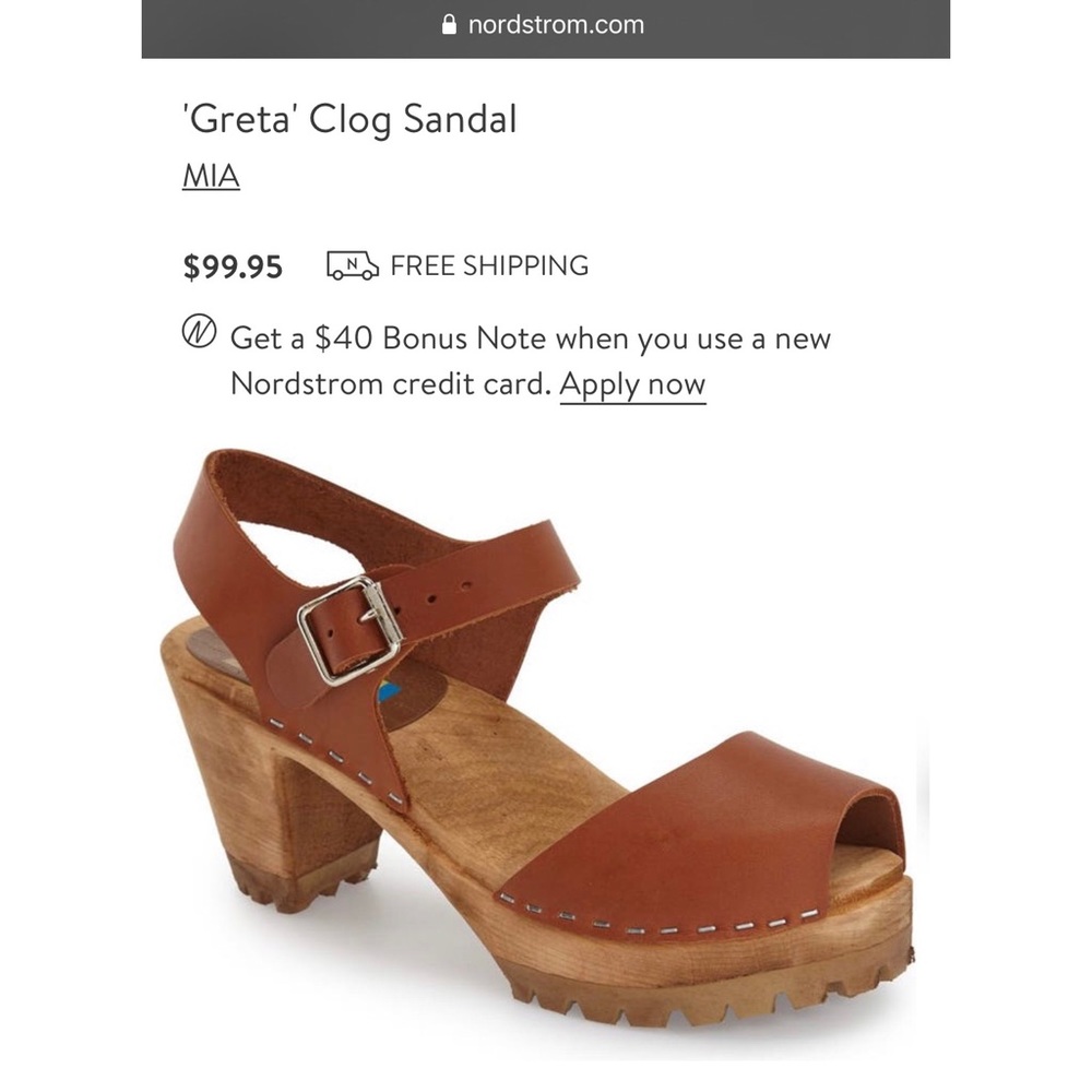 Mia Greta Clog Leather Sandal like new size 7